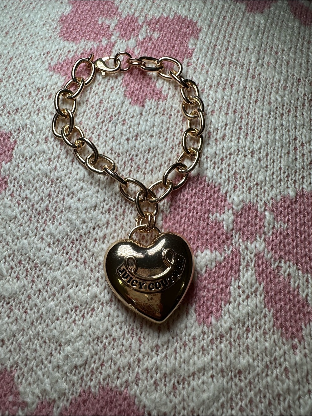 Juicy Couture Gold Heart Padlock Charm Bracelet never worn